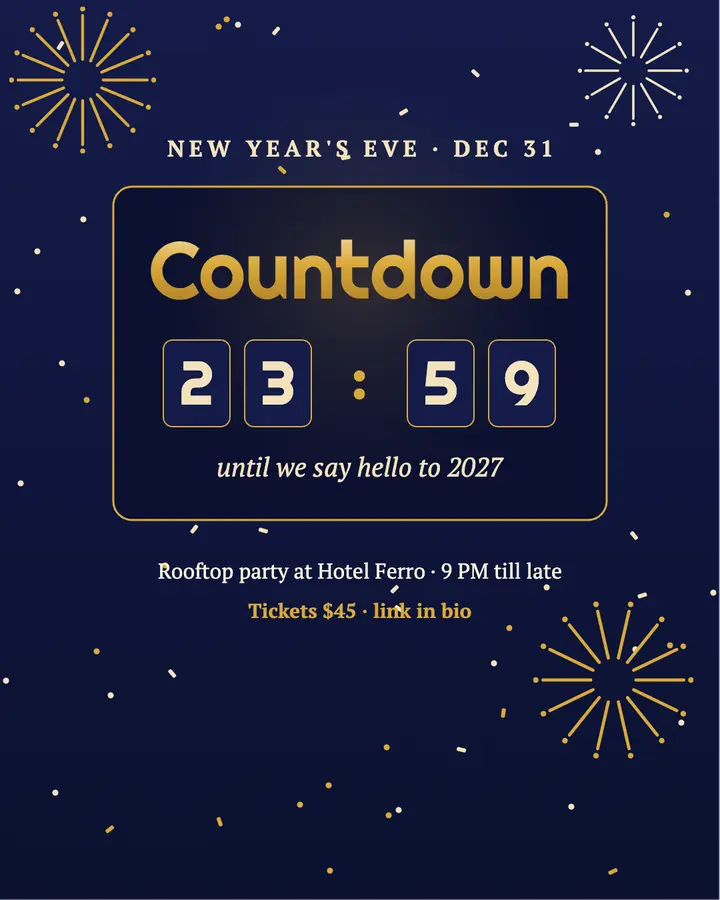 New Year's Eve countdown template