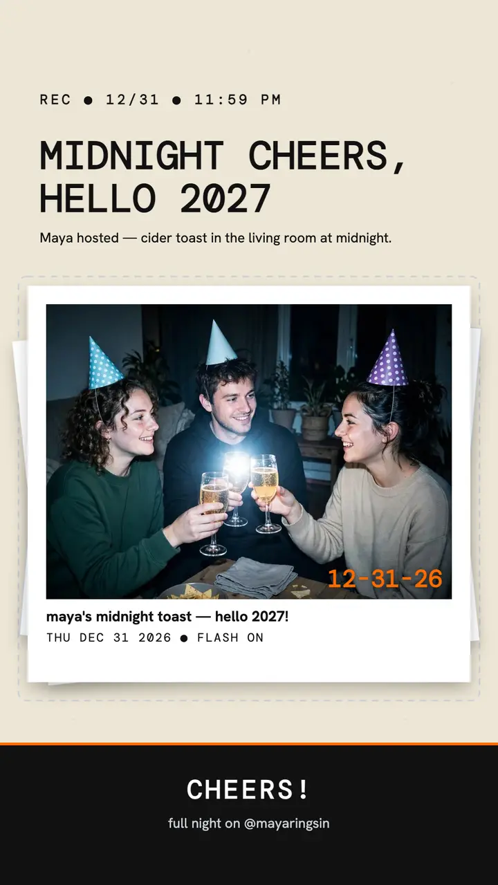 Maya's New Years Eve digicam recap story template