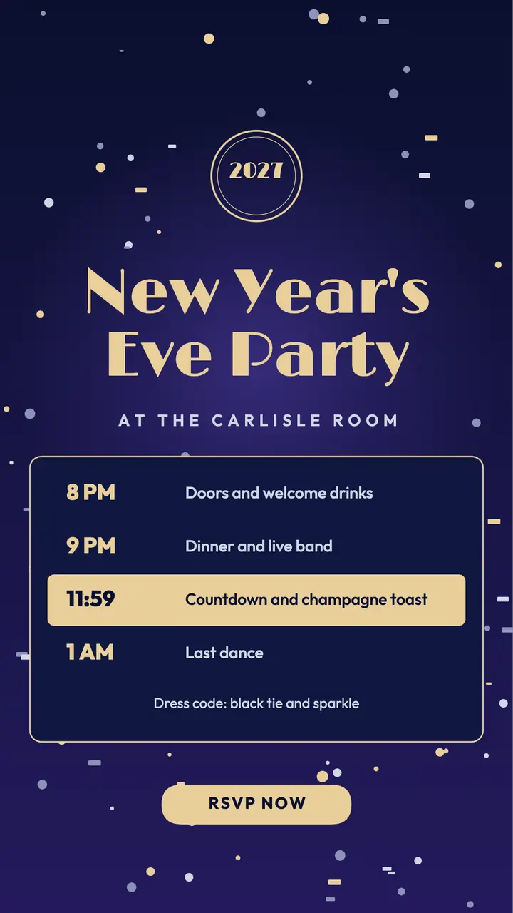 New Year's Eve glam story template