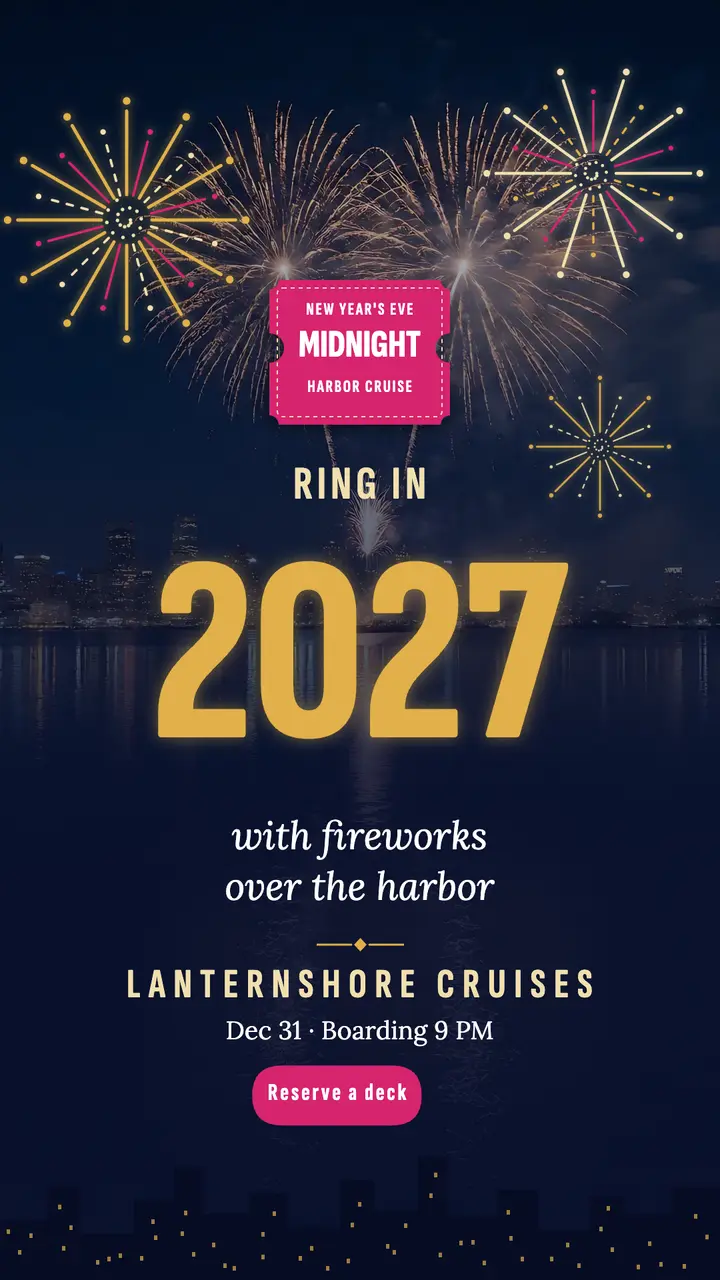 Lanternshore Cruises New Year's Eve harbor cruise story template