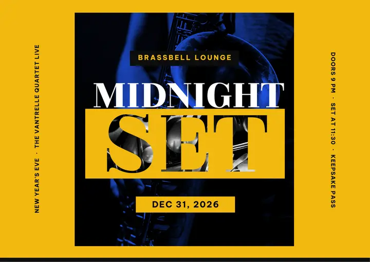 Midnight Set New Year's Eve jazz keepsake pass: new year's eve jazz night pass template