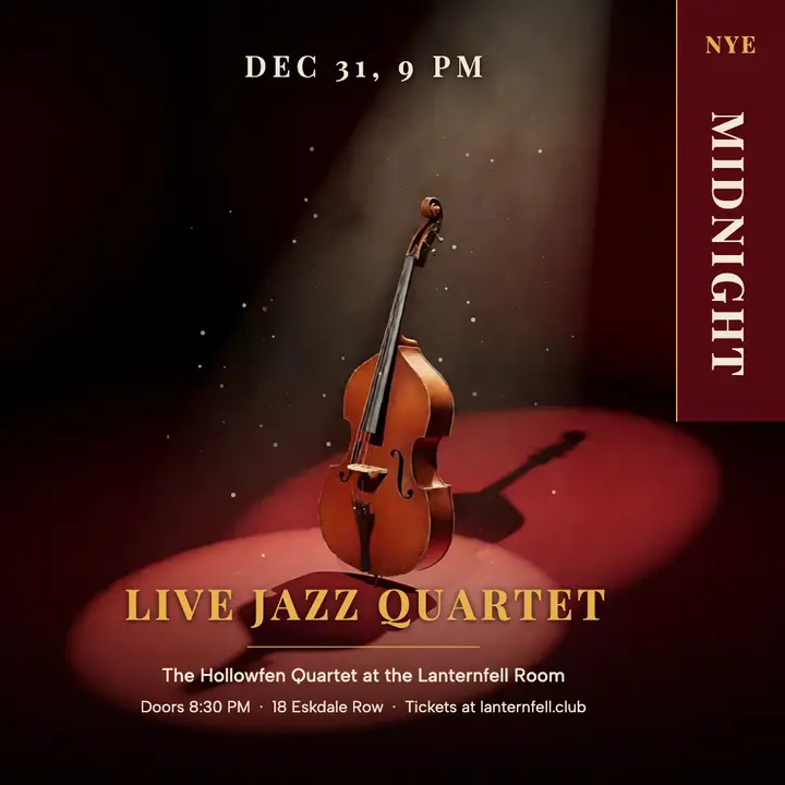 Lanternfell Room New Year's Eve jazz night post template
