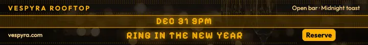 Rooftop New Year's Eve LED ticker leaderboard ad template