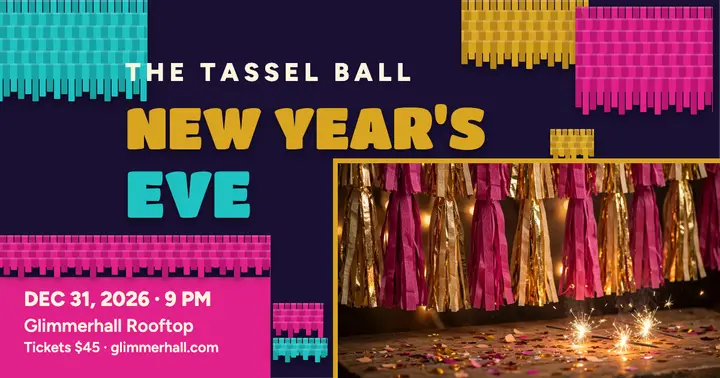 Tassel Ball New Year's Eve party post template
