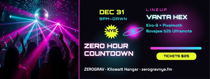 ZEROGRAV New Year's Eve rave Facebook cover: new year's eve rave cover template