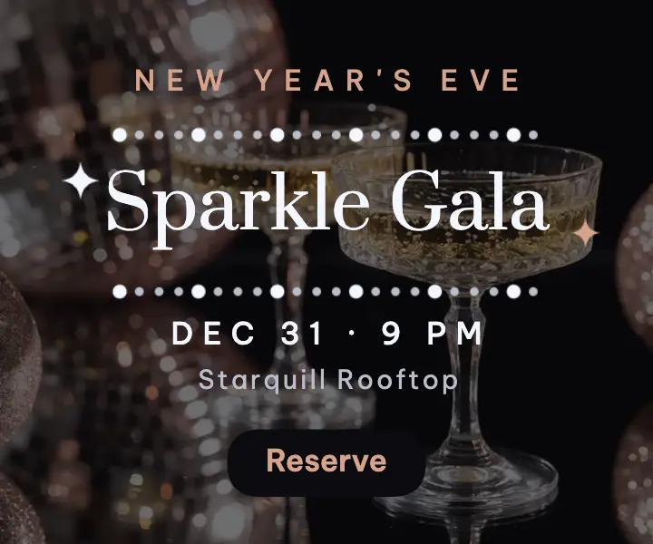 New Year's Eve gala ad, bejeweled serif template