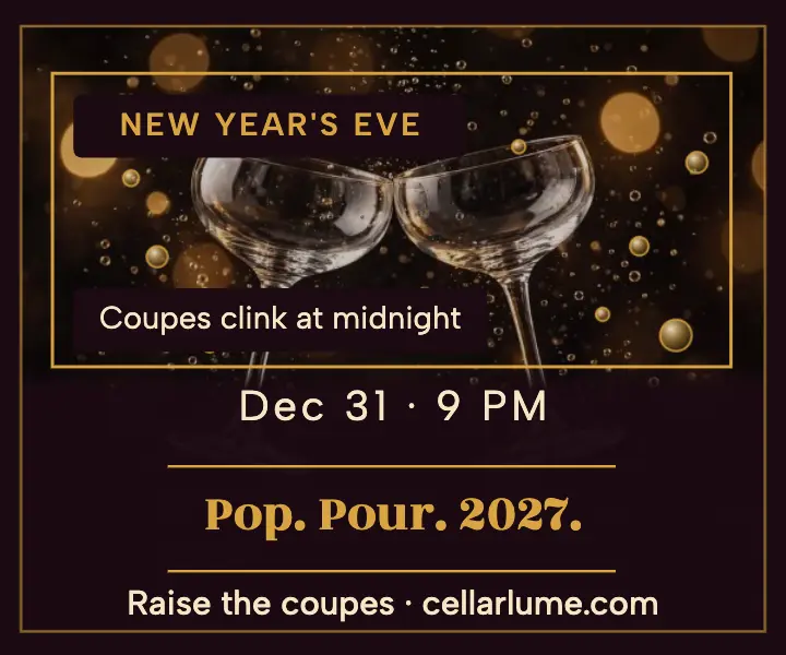 Cellarlume New Year's Eve toast ad template