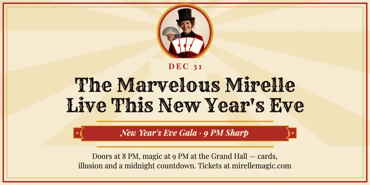 Marvelous Mirelle New Year's gala post template