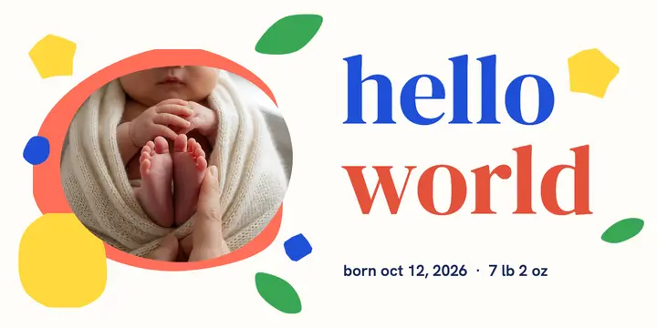Hello world newborn announcement X post template