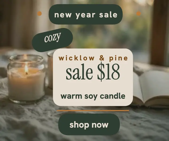 Wicklow and Pine New Year candle sale ad template