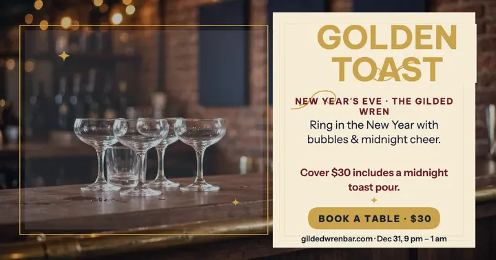 Gilded Wren New Year's Eve toast post template