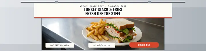 Nickel Plate turkey stack etsy banner: deli etsy banner template