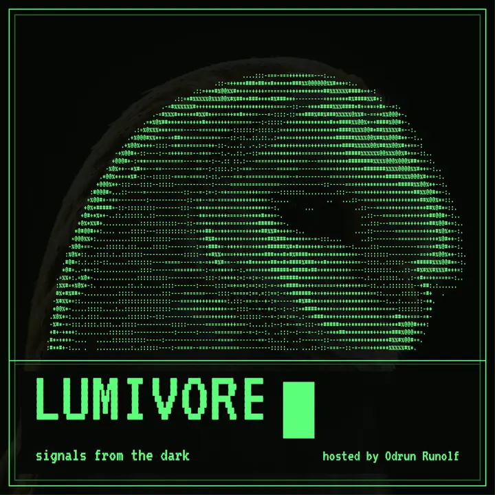 Lumivore night animals ASCII podcast cover template