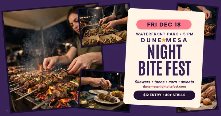 Dune Mesa Night Bite Fest collage post template