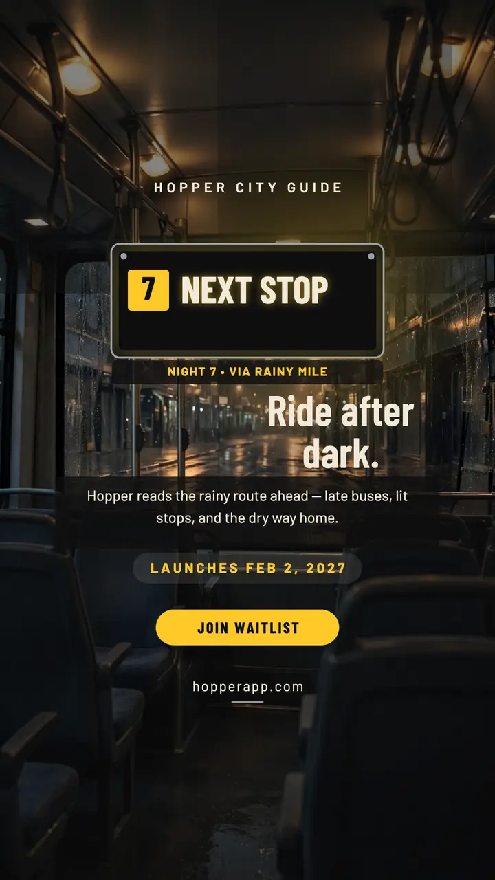 Hopper night bus launch story template