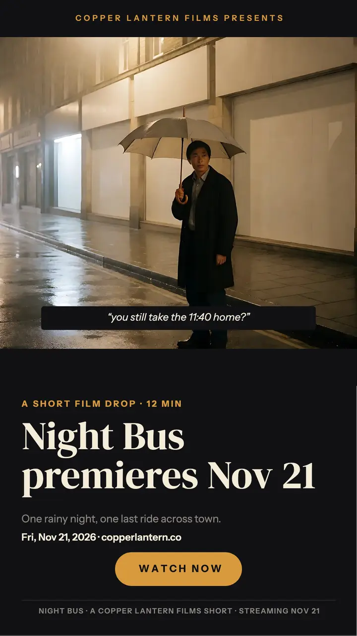 Night Bus film drop story template