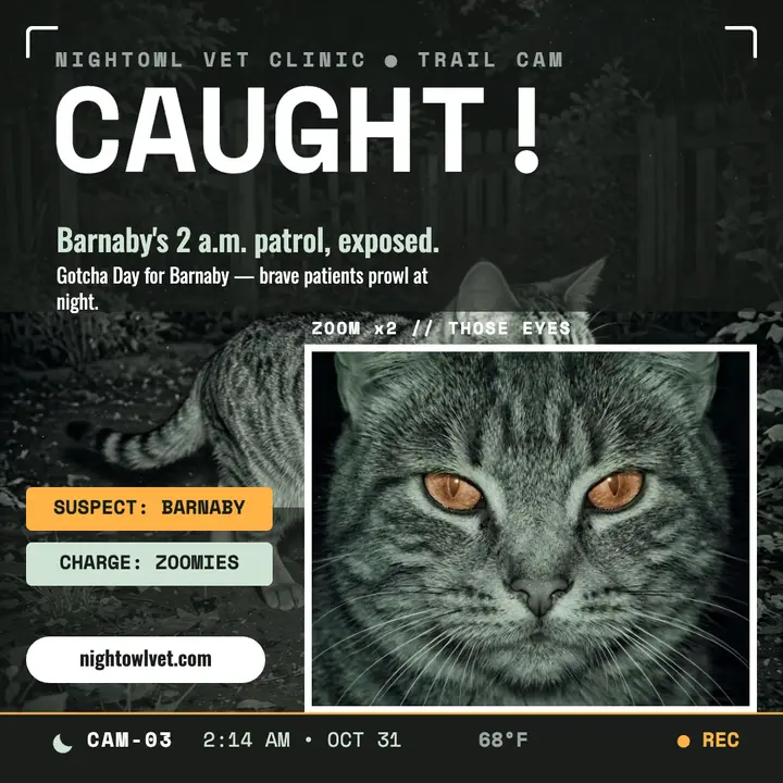 Nightowl night-cam tabby vet post template