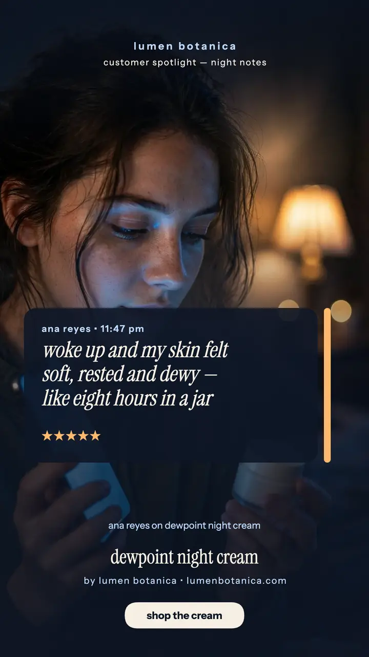 Dewpoint night cream message review template