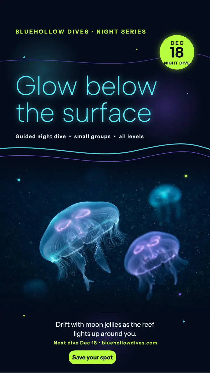 Bluehollow night dive glow story template