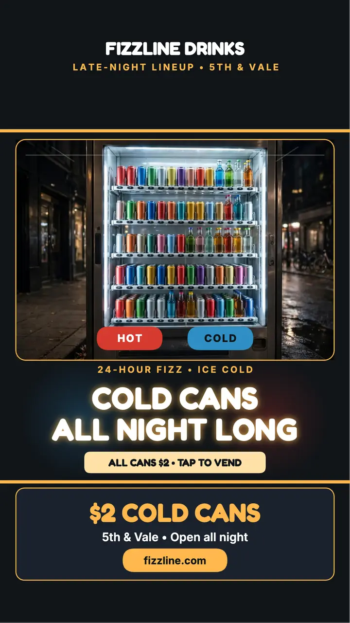 Fizzline late-night cold cans story template