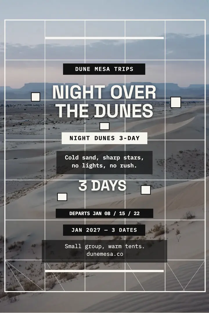 Night over the dunes grid poster template