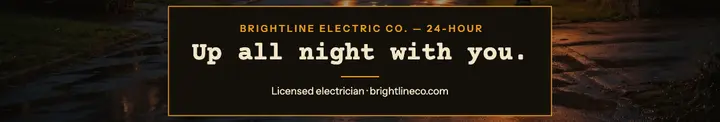 Brightline Electric 24-hour cover: electrician linkedin cover template