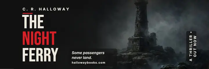 Night Ferry thriller header, lighthouse template