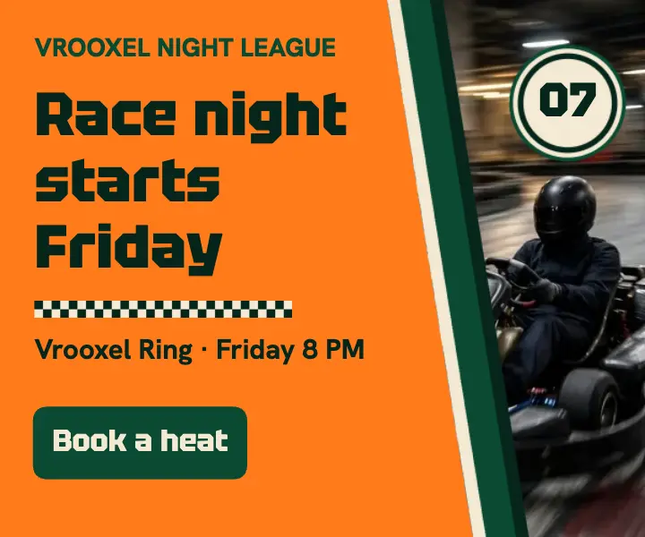 Night karting league race night ad template