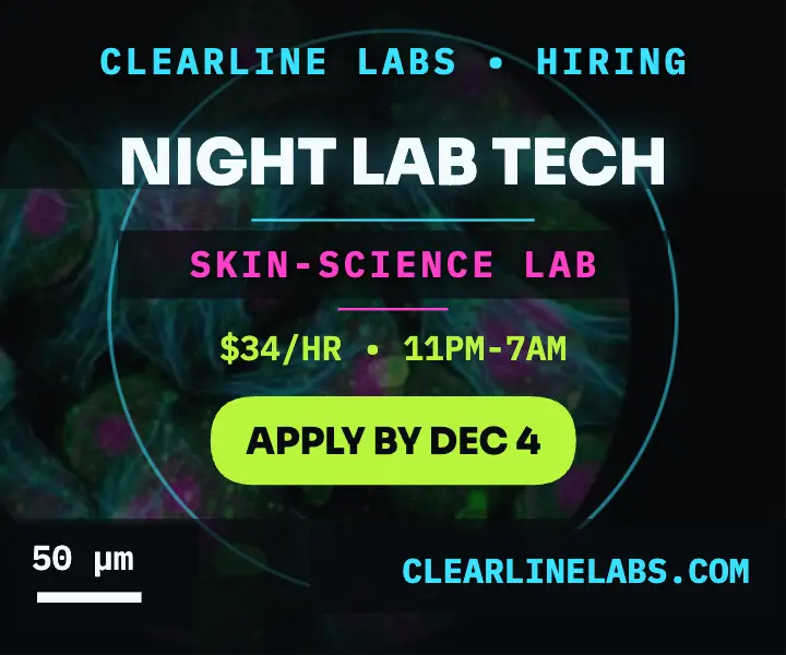 Clearline Labs night lab tech ad template