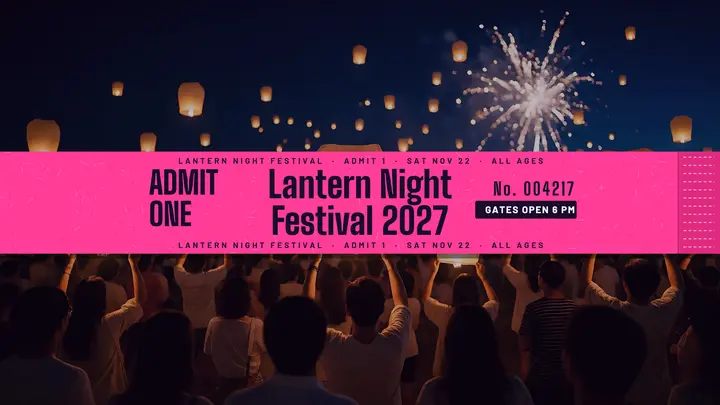 Lantern Night Festival wristband channel banner: festival channel banner template