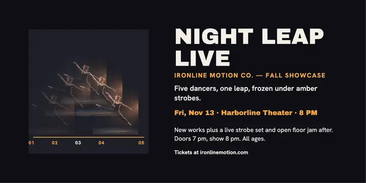 Night Leap Live dance showcase post template