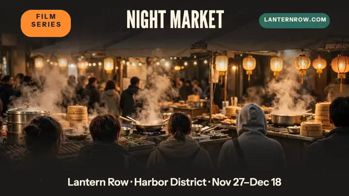 Lantern Row night market film thumbnail template