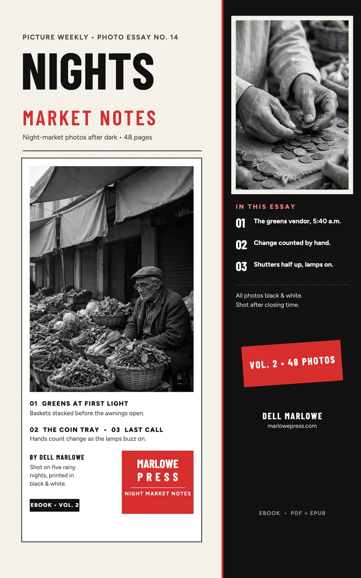 Night Market Notes photo essay ebook template