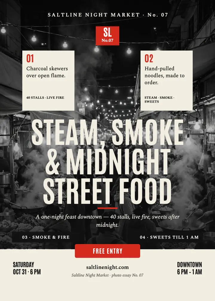 Saltline Night Market photo weekly invitation template