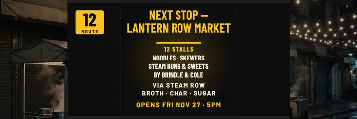 Lantern Row night market route launch header template