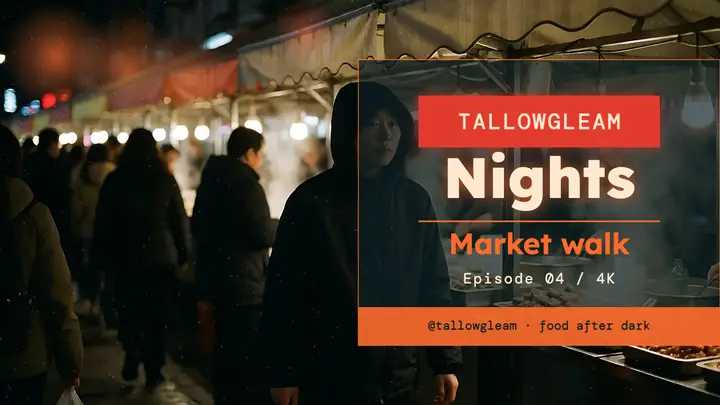 Tallowgleam night market walk thumbnail template