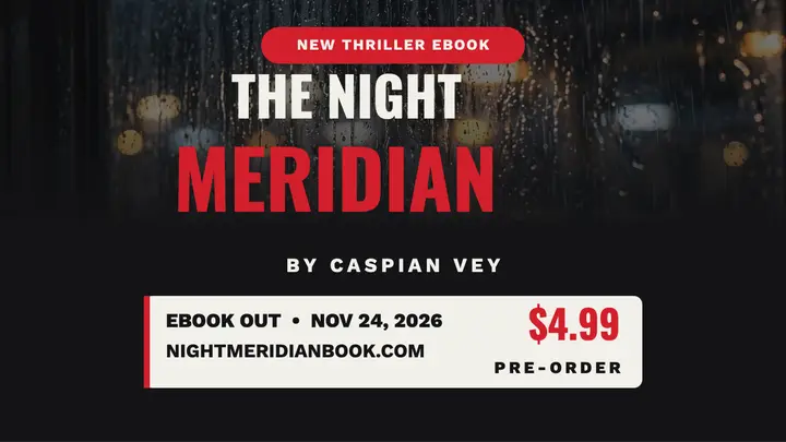 Night Meridian thriller launch thumbnail template