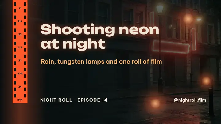 Shooting neon at night film thumbnail template