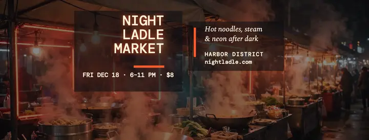 Night Ladle Market late-night cover template