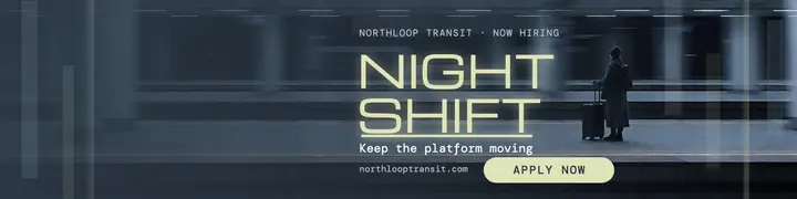 Northloop Transit night shift hiring banner template