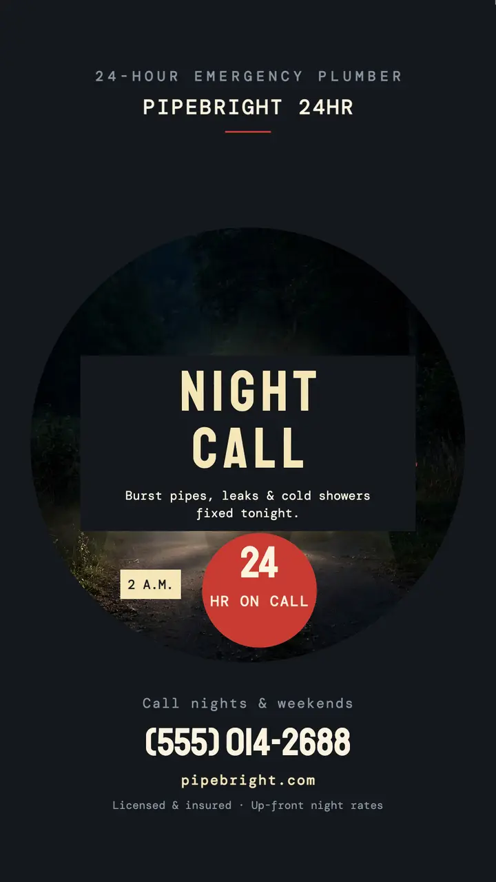 Pipebright night call plumber story template