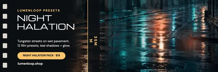 Lumenloop night halation presets header template