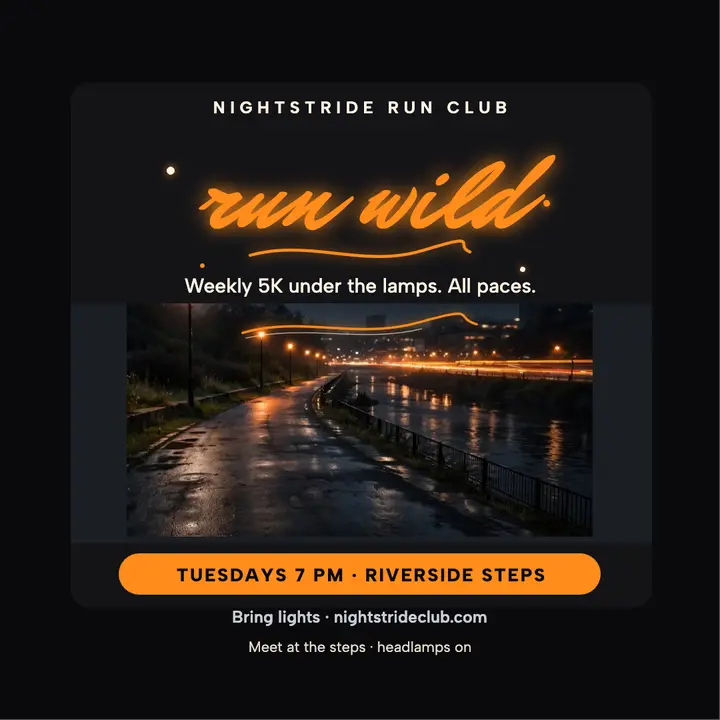 Nightstride glow run night post template