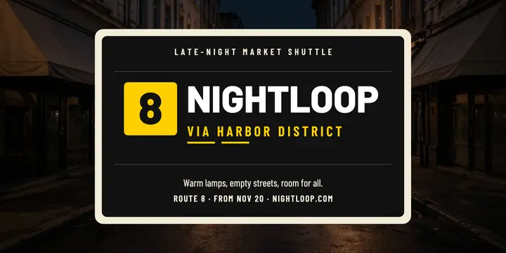 Nightloop late-night shuttle route teaser template