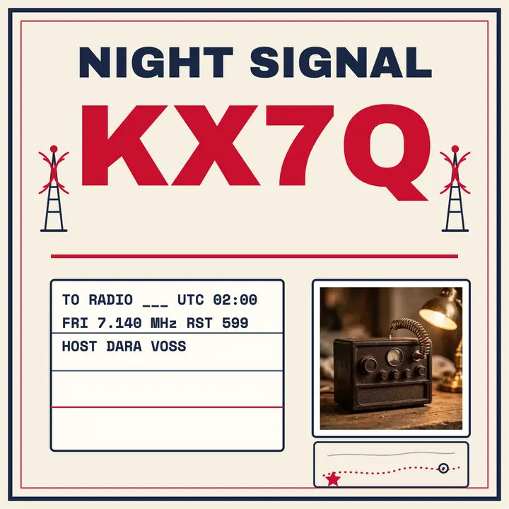 Night Signal KX7Q ham radio podcast template