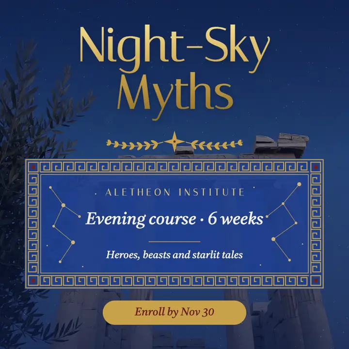 Night-sky myths evening course, Greek key post template