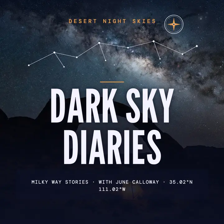 Dark Sky Diaries desert podcast cover: stargazing podcast cover template