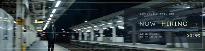 Nocturvale overnight station crew hiring banner template
