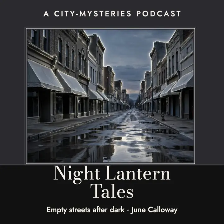Night Lantern Tales solarized cover: mystery podcast cover template