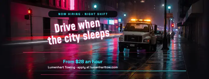 Lumenhart night tow drivers hiring cover template